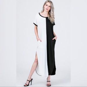Black and white maxi dress